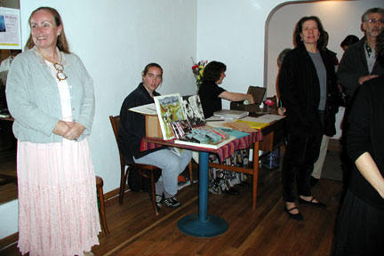 Dancers arriving at hall entrance